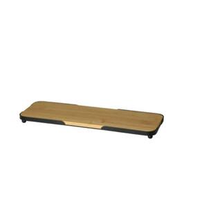 Bandeja Retangular De Bambu Com Moldura De Metal 30X10Cm Lyor
