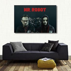 Quadro Mr Robot decorativo Séries com Tela em Tecido