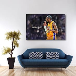 Quadro decorativo Kobe Bryant Invincible Tela em Tecido