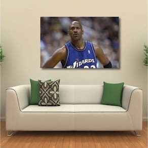 Quadro decorativo Michael Jordan com Tela em Tecido