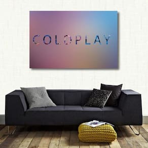 Quadro decorativo Coldplay Banda Música com Tela de Tecido 2