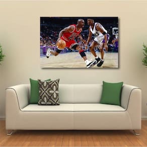 Quadro Michael Jordan Jogando decorativo Tela em Tecido