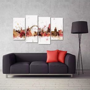 Quadro Decorativo Color Mosaico Em Tecido 4 Peças
