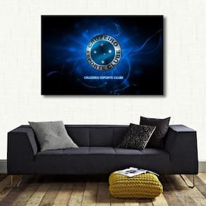 Quadro decorativo Cruzeiro Futebol com Tela de Tecido