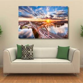 Quadro decorativo Artístico Paisagem - Sol - Tela em Tecido