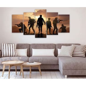 Quadro Decorativo Sala Quarto Escritório Soldados Por do Sol