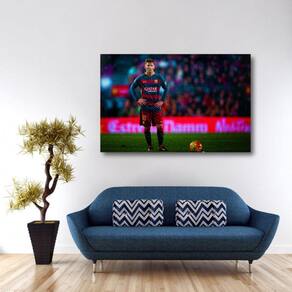 Quadro Lionel Messi Falta decorativo com Tela em Tecido