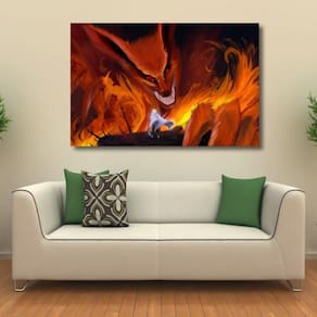 Quadro decorativo Naruto - Kyuubi - Tela em Tecido