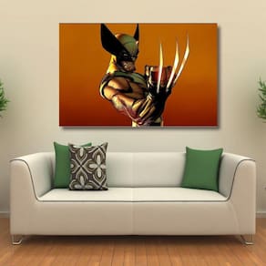 Quadro decorativo Wolverine com Tela em Tecido