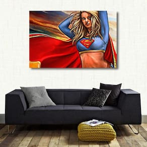 Quadro decorativo Super Girl Artístico com Tela de Tecido