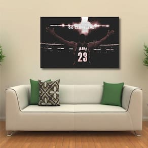 Quadro decorativo Cleveland LeBron James Tela em Tecido