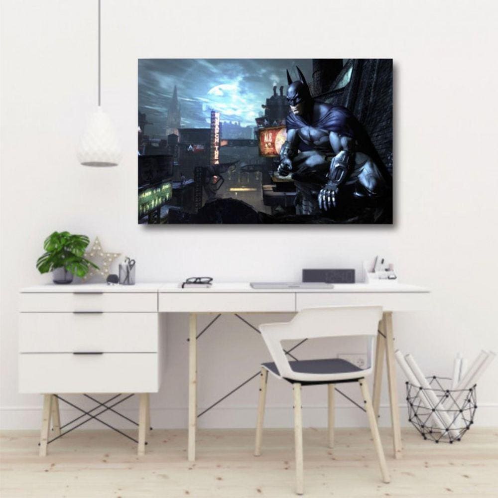 Quadro decorativo Batman Gotham City - Tela em Tecido