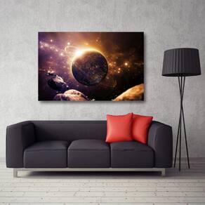Quadro decorativo Universo Planeta com Tela em Tecido