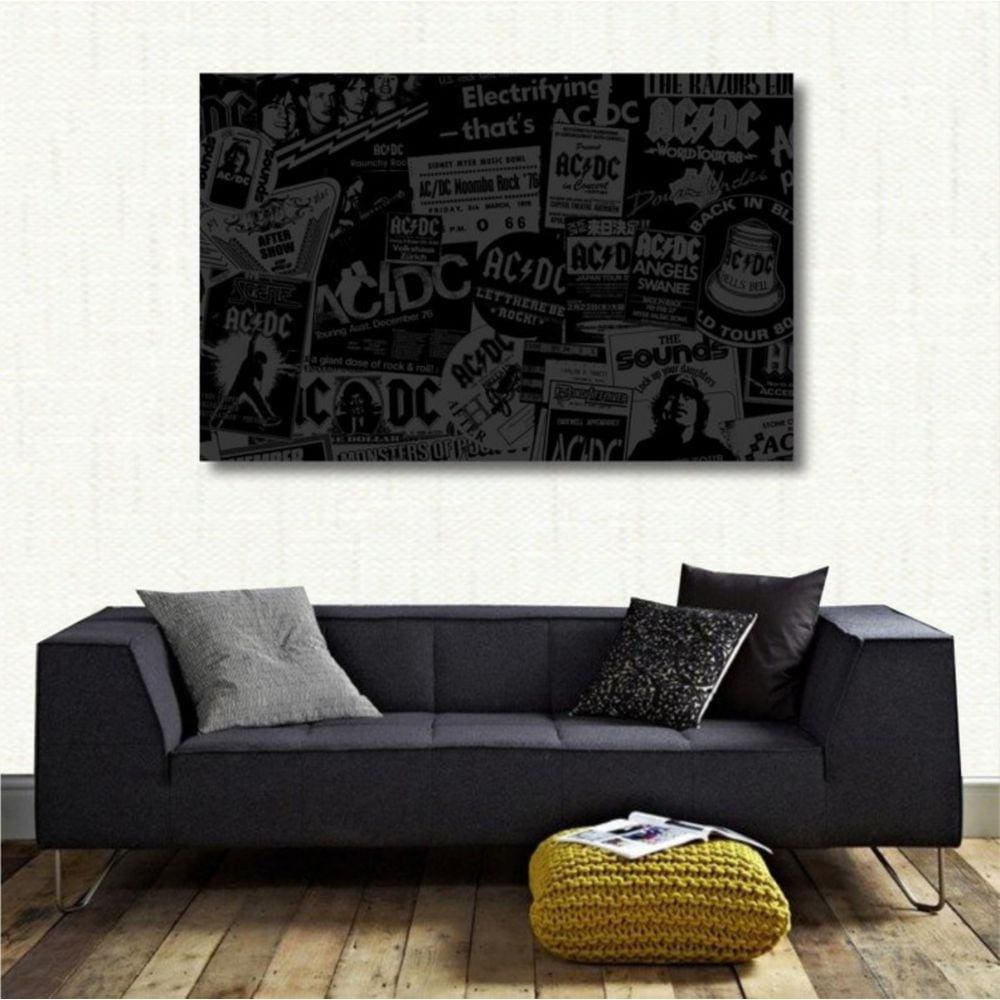 Quadro Decorativo - AC DC - Rock Música - Tela em Tecido