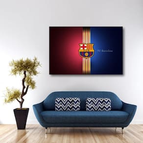 Quadro FC Barcelona Futebol decorativo com Tela em Tecido