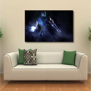 Quadro decorativo Mortal Kombat Subzero B com Tela em Tecido