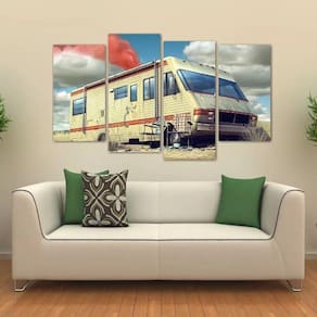 Quadro Decorativo Breaking Bad Trailer Em Tecido 4 Peçase