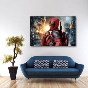 Quadro Deadpool decorativo com Tela em Tecido