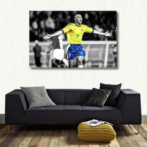Quadro decorativo Ronaldo Fenômeno com Tela de Tecido