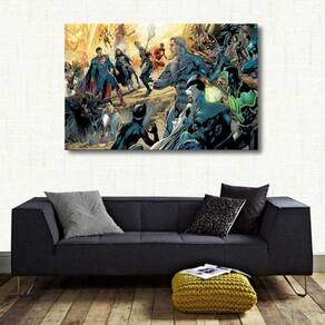 Quadro decorativo Heróis Quadrinhos com Tela de Tecido