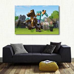 Quadro decorativo Infantil Minecraft com Tela em Tecido