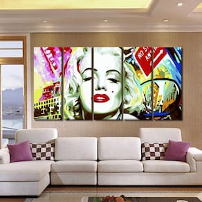 Quadro Decorativo Marilyn Monroe Moderno 140x65 em tecido