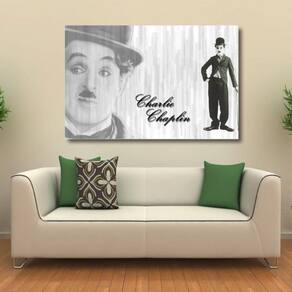 Quadro decorativo Charlie Chaplin Retro Tela em Tecido1