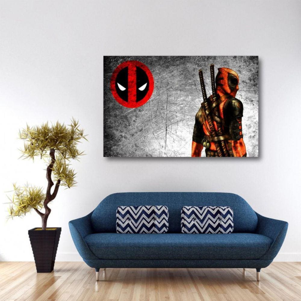 Quadro decorativo Deadpool Tela em Tecido
