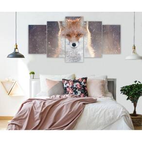 Quadro Decorativo Sala Quarto Escritório Raposa Neve