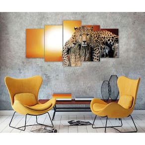Quadro Decorativo Sala Quarto Escritório Onça Por do Sol