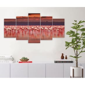 Quadro Decorativo Sala Quarto Escritório Flamingos Laranja