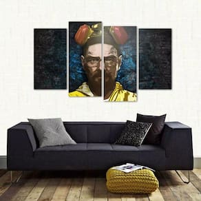 Quadro Decorativo Heisenberg Brb Em Tecido 4 Peças tad