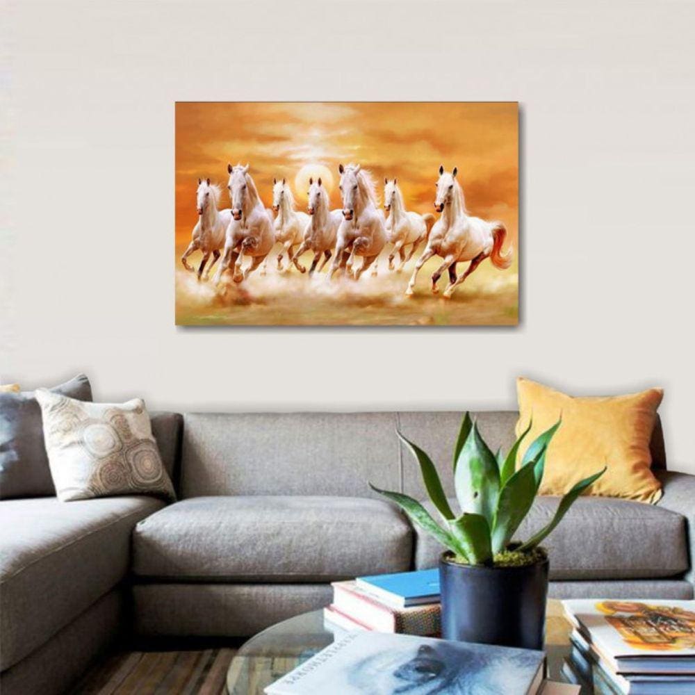 Quadro Cavalos Brancos Correndo decorativo