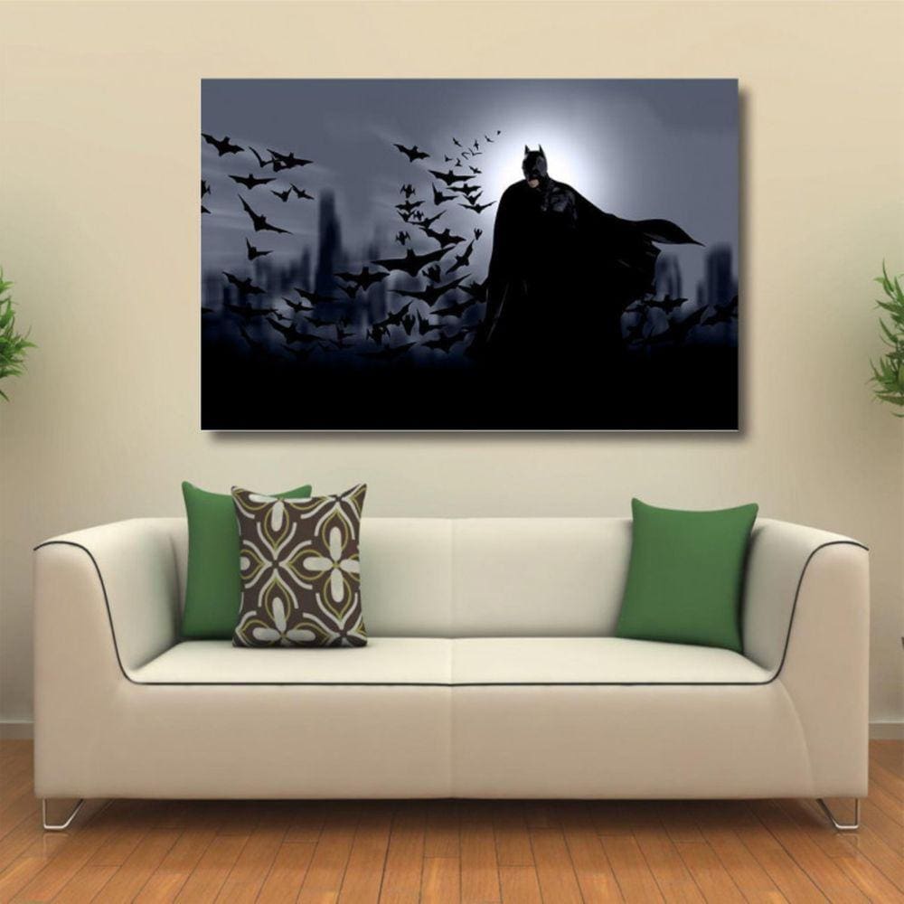 Quadro decorativo Batman Heróis Gotham com Tela em Tecido