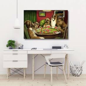 Quadro decorativo Poker - Cachorros Jogando - Tela em Tecido