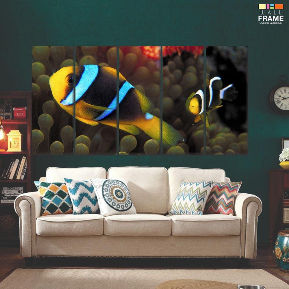 Quadro Decorativo Peixe Palhaço 140x65