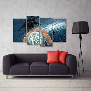 Quadro Decorativo Goku Sala Quarto Em Tecido 4 Peças t