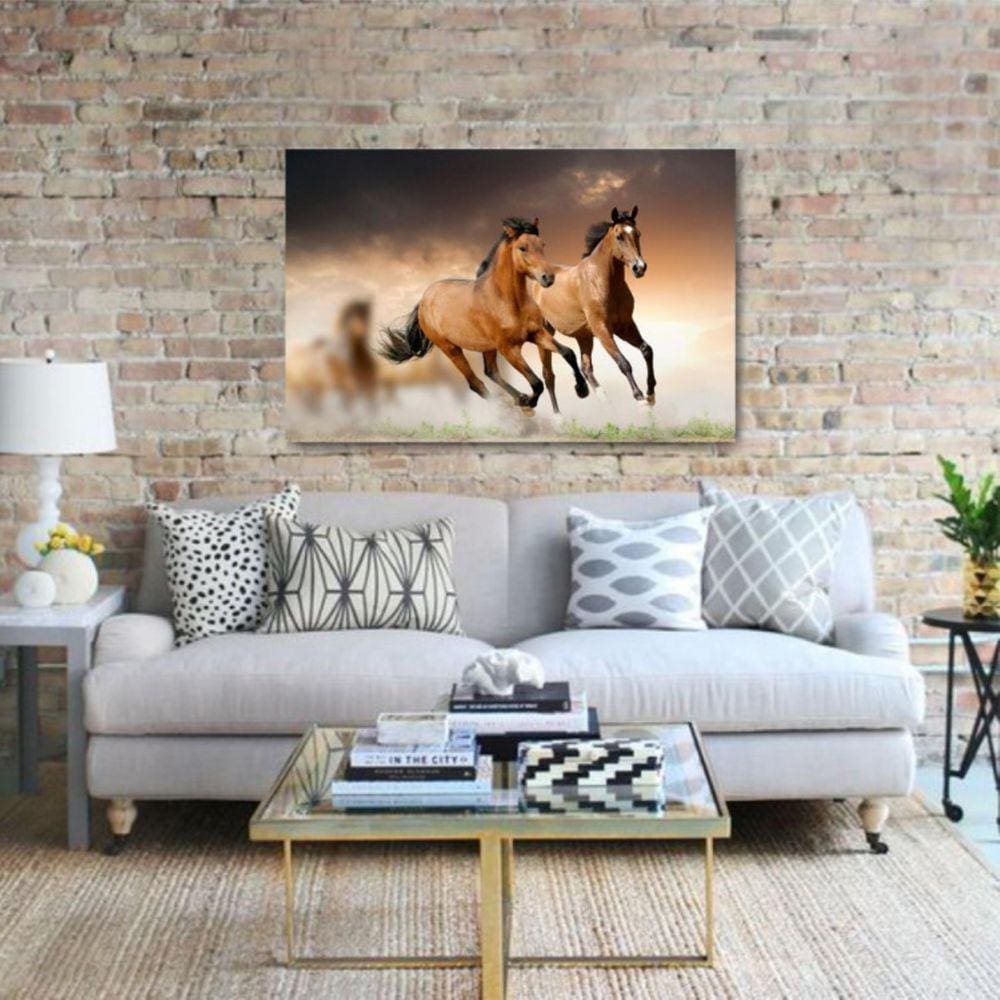 Quadro decorativo Dois Cavalos Marrons