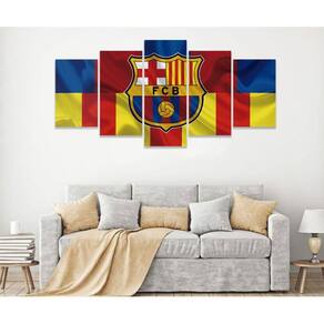 Quadro Decorativo Sala Quarto Escritório Barcelona Bandeira