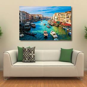 Quadro Decorativa Cidade Amsterdã Paisagem - Tela em Tecido