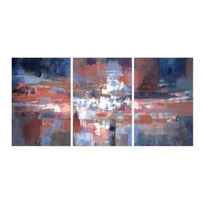 Quadro Moderno Abstrato Para Sala Escritórios Azul Vermelho