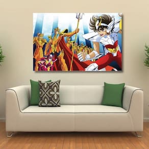 Quadro decorativo Cavaleiro dos Zodiacos com Tela em Tecido