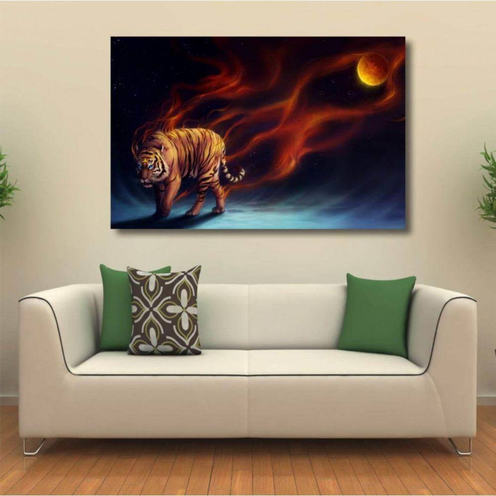 Quadro decorativo Tigre Artístico - Tela em Tecido