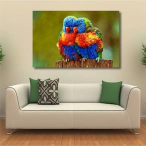 Quadro decorativo Paisagem Pássaros - Tela em Tecido
