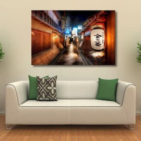 Quadro Decorativo Vintage Streets of Kyoto - Tela em Tecido