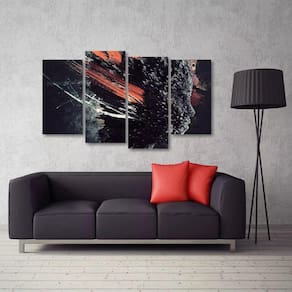 Quadro Mulher Abstrato Sala Escritório Em Tecido 4 Peças 1