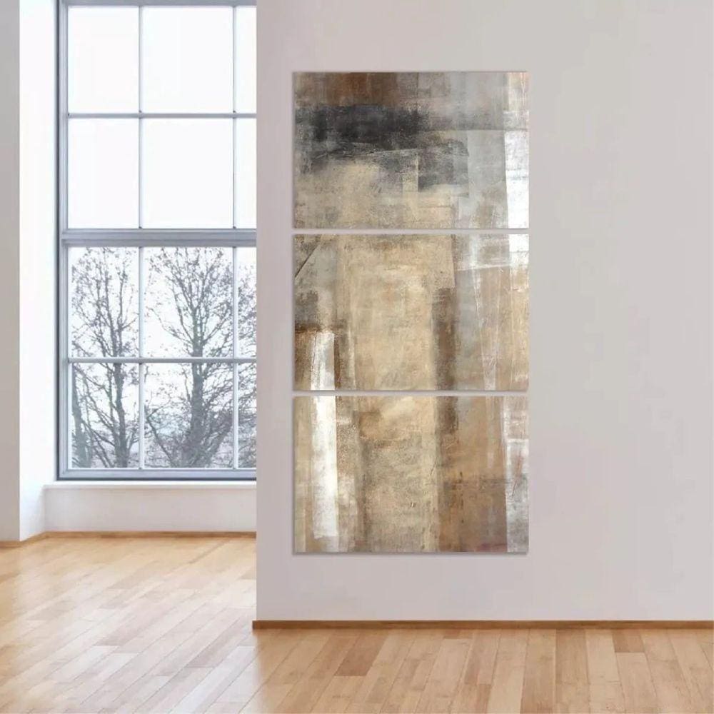 Quadro Abstrato Para Sala Quarto Hall 120x60 Mosaico 3 Peças m1
