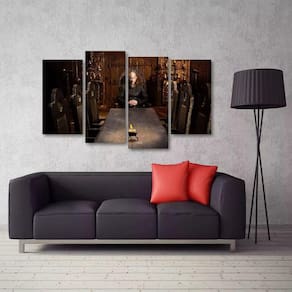 Quadro Decorativo Ragnar Lothbrok Vikings Em Tecido 4 Peças