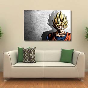 Quadro decorativo Goku Sayajin com Tela em Tecido