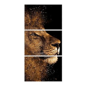 Quadro Leão De Judá Vertical Para Corredor Hall Em tecido